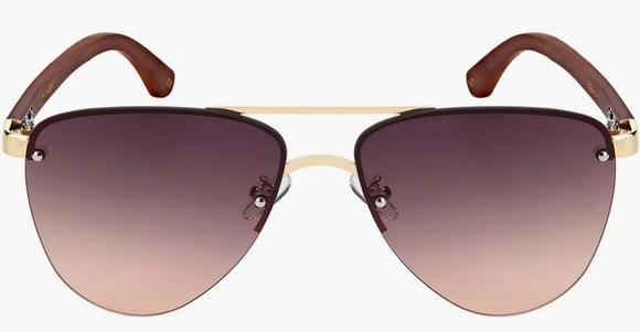 Edge I-Wear Natural Bamboo Sunglasses Semi-Rimless - Picture 2 of 4